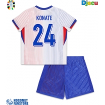 Francuska Ibrahima Konate #24 Gostujuci Dres za djecu EP 2024 Kratak Rukav (+ Kratke hlače)